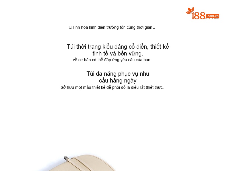 Túi Đeo Vai Nữ Da Thật Thiết Kế Tối Giản Màu Trắng Kem, Vàng Nhạt chi tiết 7