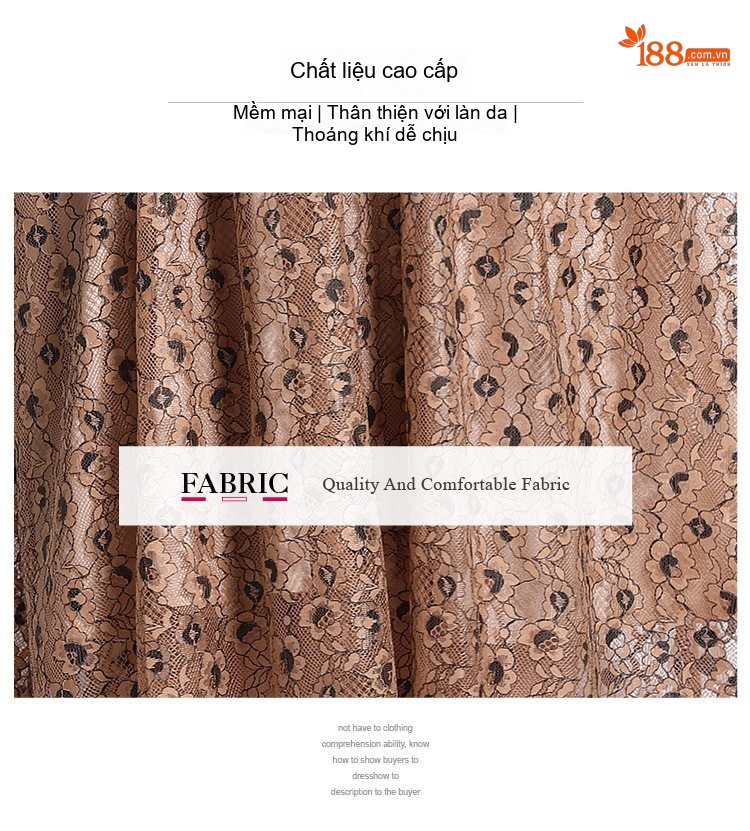 Váy Dài Tay Nữ Dáng Xòe Cổ Điển Pháp Thắt Eo Họa Tiết Ren Màu Nâu, Hồng chi tiết 4