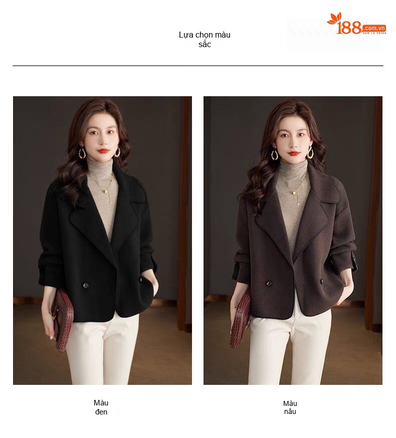 Áo Khoác Cardigan Nữ Dáng Rộng Kiểu Hàn Quốc Màu Đen, Đỏ, Nâu chi tiết 7
