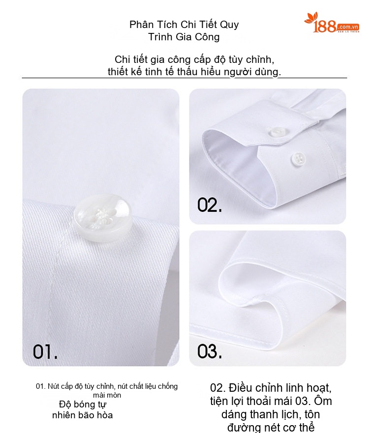 Áo Sơ Mi Dài Tay Nam Sợi Tre Co Giãn Thoải Mái Màu Trắng, Xanh Dương, Xám, Đen... chi tiết 14