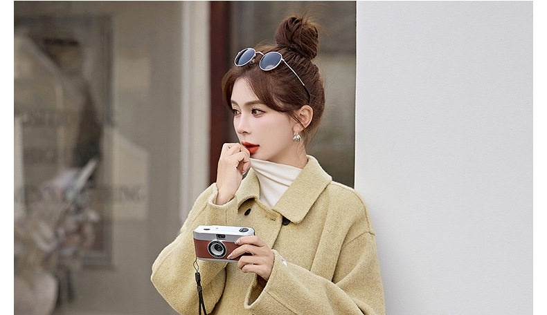 Áo Khoác Dạ Nữ Hai Mặt Lông Cừu Dáng Dài Qua Gối Cúc Đôi Phong Cách Hàn Quốc Màu Be, Đỏ, Đen, Trắng... chi tiết 17
