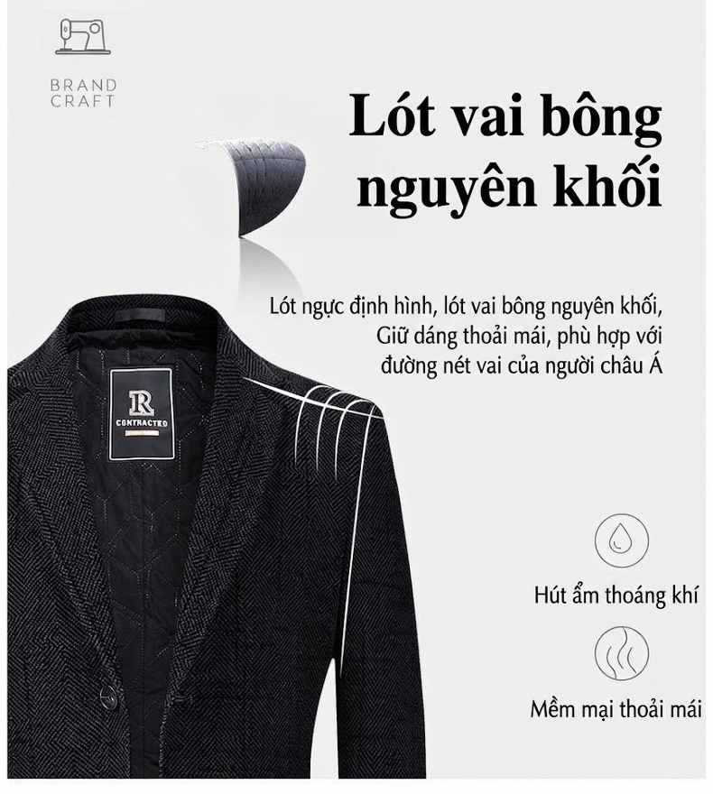 Áo Vest Nam Dáng Ôm Lót Cotton Dày Dặn Phong Cách Hàn Quốc Màu Xám Đen chi tiết 8