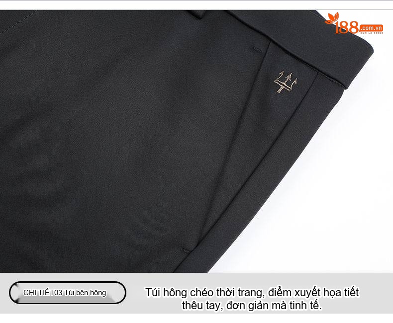 Quần Tây Nam Ống Đứng Lụa Tằm Cao Cấp Co Giãn Màu Đen, Xanh Navy chi tiết 31