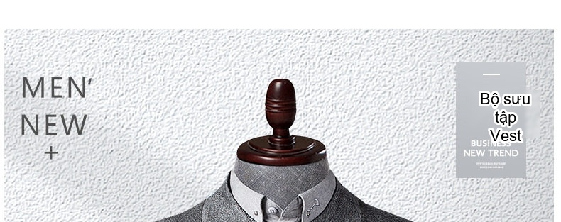 Áo Vest Nam Cổ Tàu Dáng Ôm Vừa Vặn Phong Cách Hàn Quốc Màu Xám chi tiết 1