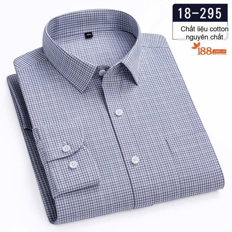 Áo Sơ Mi Nam Cotton Dài Tay Kẻ Caro Thời Trang Công Sở Thoải Mái Màu Đỏ, Xanh, Xám, Be...