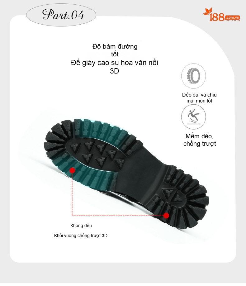 Sandal Rọ Nam Da Bóng Đế Dày Chiều Cao Đế Khoảng 3cm Màu Đen chi tiết 12