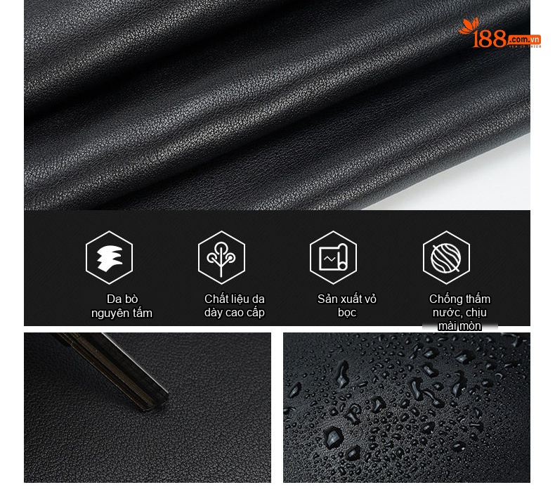 Balo Da Bò Đa Năng Du Lịch Ngoài Trời Đựng Laptop 17 Inch Màu Đen, Nâu chi tiết 7