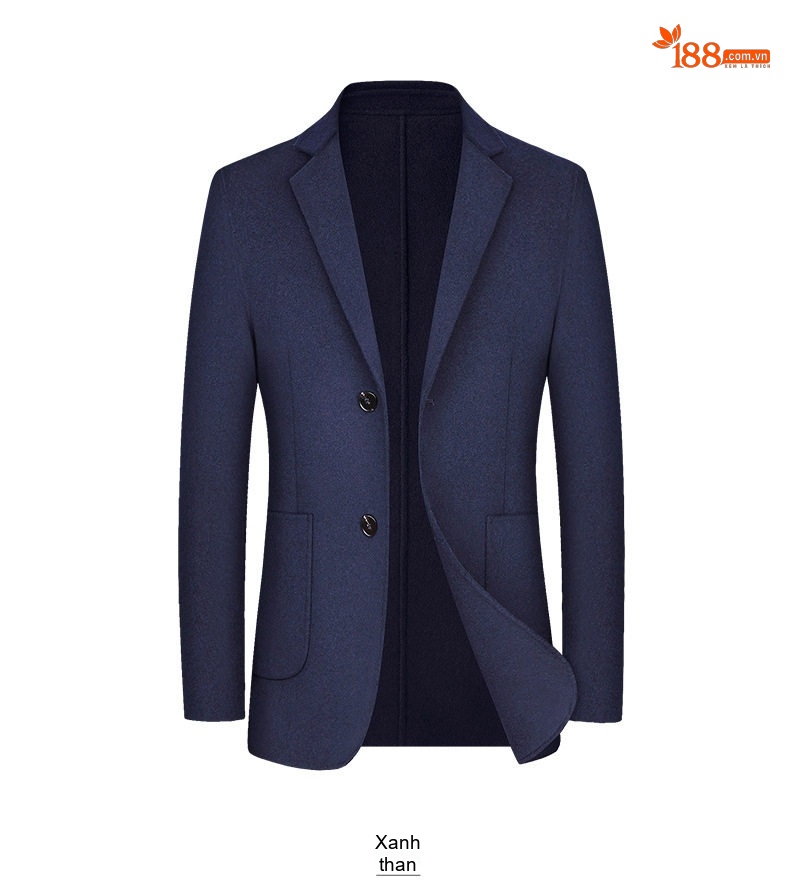 Áo Vest Nam Hai Lớp Toàn Bộ Lông Cừu Màu Đen, Xanh Navy, Xám, Nâu chi tiết 13