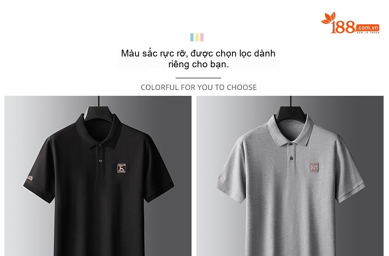 Áo Thun Polo Nam Cotton Tay Ngắn Form Rộng Cổ Bẻ Màu Xám, Nâu, Đen, Xanh Navy... chi tiết 12