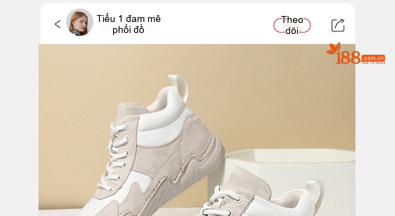 Giày Martin Nữ Cao Cổ Da Thật Size Lớn, Giày Boot Mùa Đông Thu, Giày Thể Thao Da Mờ Chiều Cao Đế Khoảng 3cm Màu Trắng, Nâu chi tiết 2