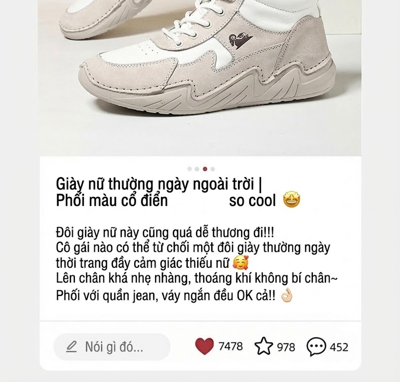 Giày Martin Nữ Cao Cổ Da Thật Size Lớn, Giày Boot Mùa Đông Thu, Giày Thể Thao Da Mờ Chiều Cao Đế Khoảng 3cm Màu Trắng, Nâu chi tiết 3