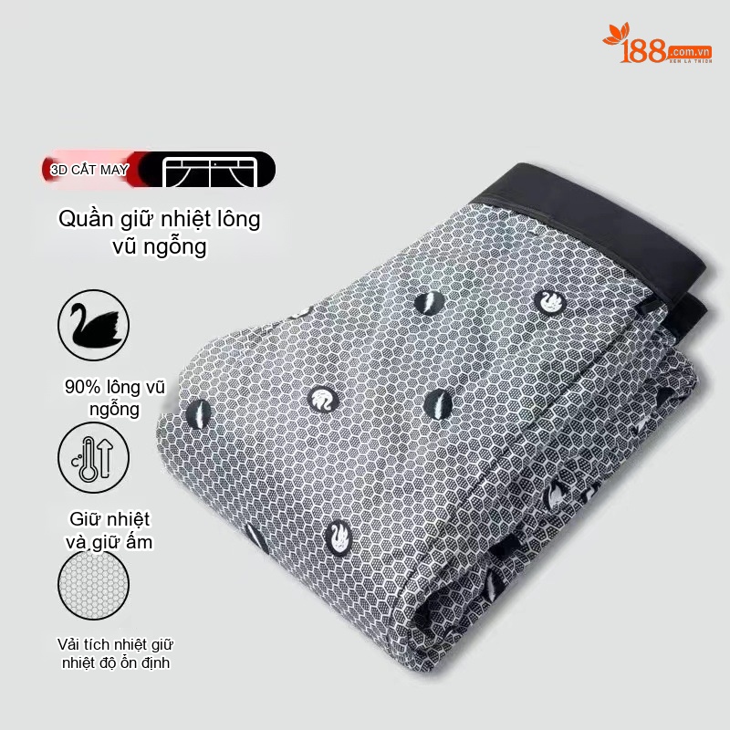 Quần Dài Nam Lông Vũ Dày Dặn Ống Đứng Lưng Thun Giữ Ấm Màu Đen chi tiết 29