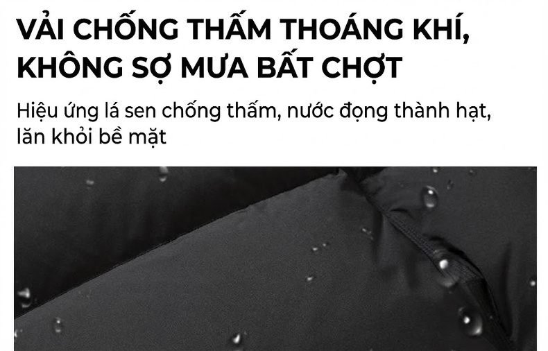 Áo Khoác Phao Nam Dáng Dài Có Mũ Trùm Đầu 90% Lông Vịt Trắng Dày Dặn Giữ Ấm Màu Đen, Kem chi tiết 12