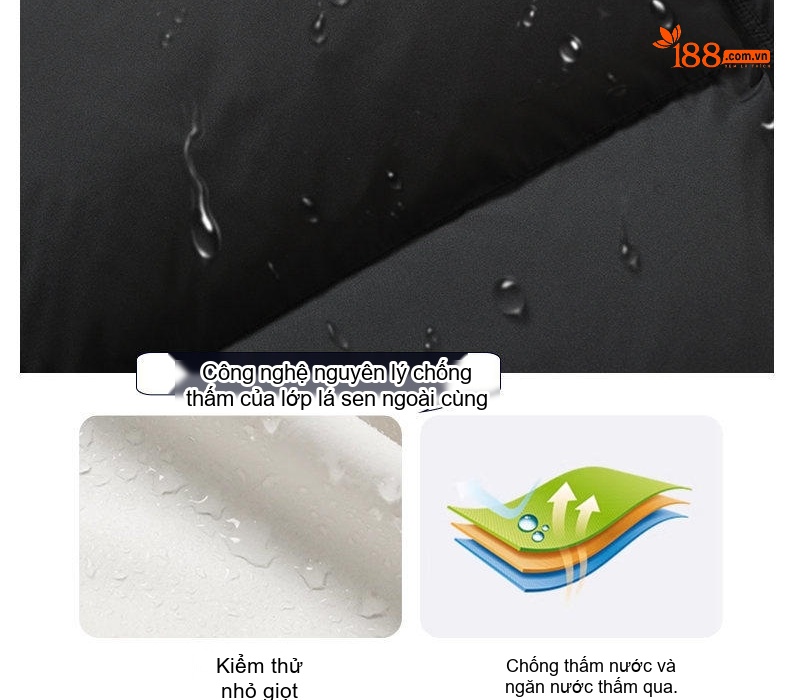 Áo Khoác Phao Nam Dáng Dài Có Mũ Trùm Đầu 90% Lông Vịt Trắng Dày Dặn Giữ Ấm Màu Đen, Kem chi tiết 13