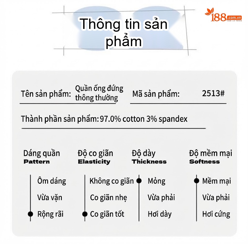 Quần Dài Cotton Nam Ống Suông Rộng Thoải Mái Màu Đen, Xám, Kem, Xanh Navy... chi tiết 9