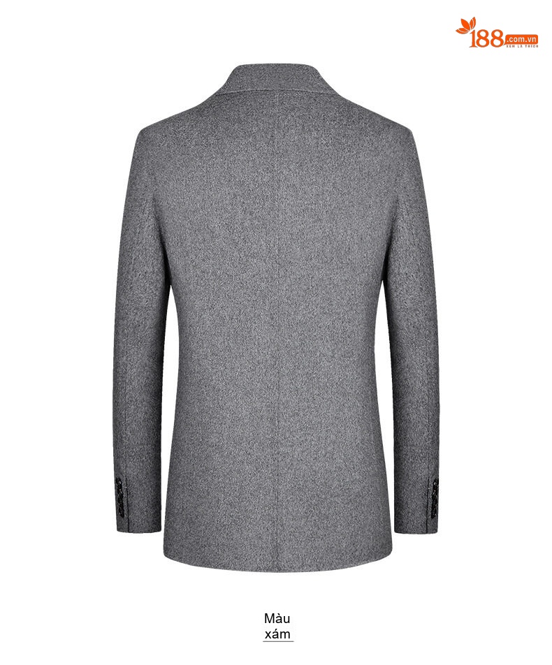 Áo Vest Nam Hai Lớp Toàn Bộ Lông Cừu Màu Đen, Xanh Navy, Xám, Nâu chi tiết 18