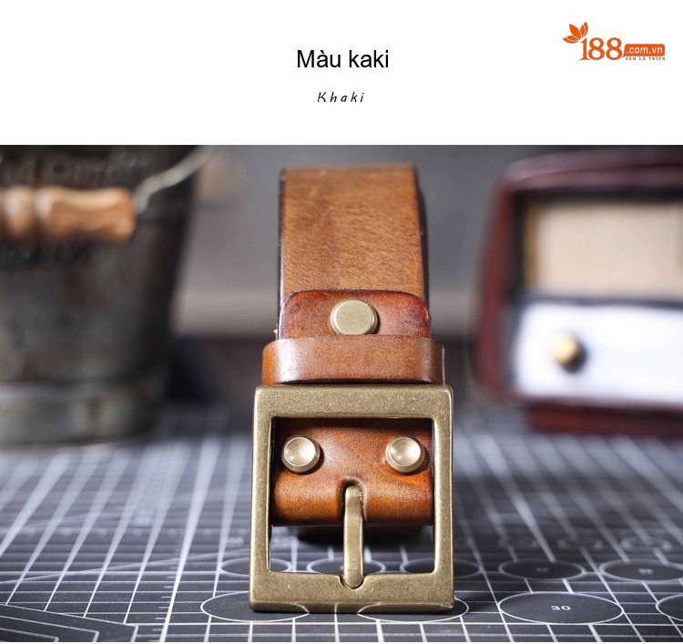 Thắt Lưng Nam Da Bò Dày Dặn Mặt Khóa Đồng Nguyên Chất Phong Cách Retro Màu Đen, Nâu, Vàng chi tiết 31