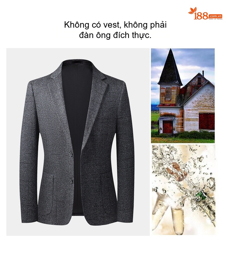Áo Vest Nam Tiết Kế Jacquard Vải Lông Mỏng Phong Cách Hàn Quốc Màu Xám chi tiết 34
