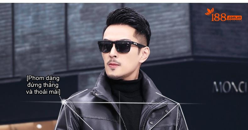 Áo Khoác Da Thật Nam Lót Lông Vũ Dày Dặn Kiểu Bomber Màu Đen chi tiết 6