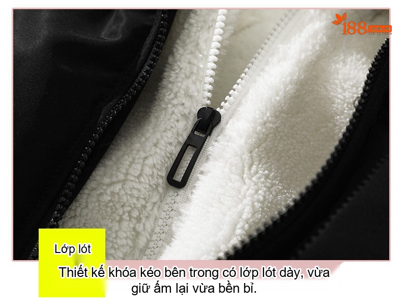 Áo Khoác Bông Nam Nữ Dáng Rộng Mũ Trùm Đầu Lông Cừu Non Màu Trắng, Xanh, Hồng, Đen... chi tiết 17