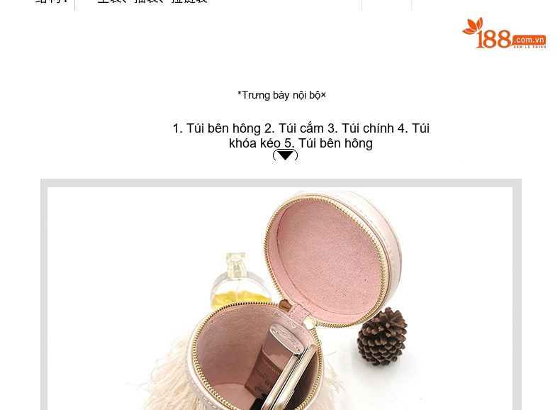Túi Xách Nữ Mini Đính Lông Vũ Tua Rua Ngọc Trai Quai Xách Da Bóng Đeo Chéo Đeo Vai Màu Đen, Tím, Vàng, Kem... chi tiết 13