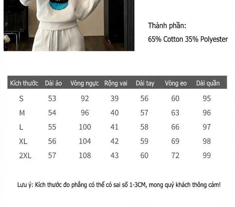 Bộ đồ thể thao nữ thu đông lót lông giữ nhiệt phong cách trẻ trung chi tiết 2