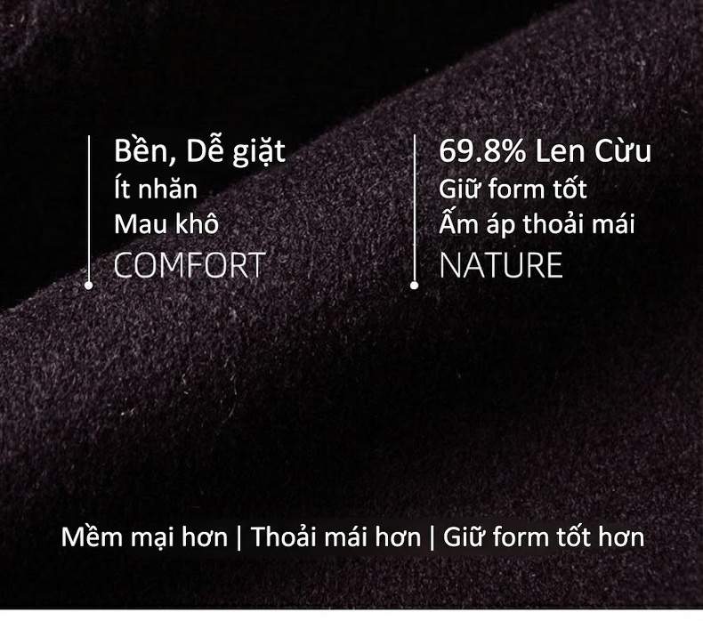 Áo Khoác Dạ Nam Trung Niên Cổ Tàu Khuy Tàu Tháo Rời Lớp Lót Lông Vũ Màu Đen, Nâu chi tiết 2