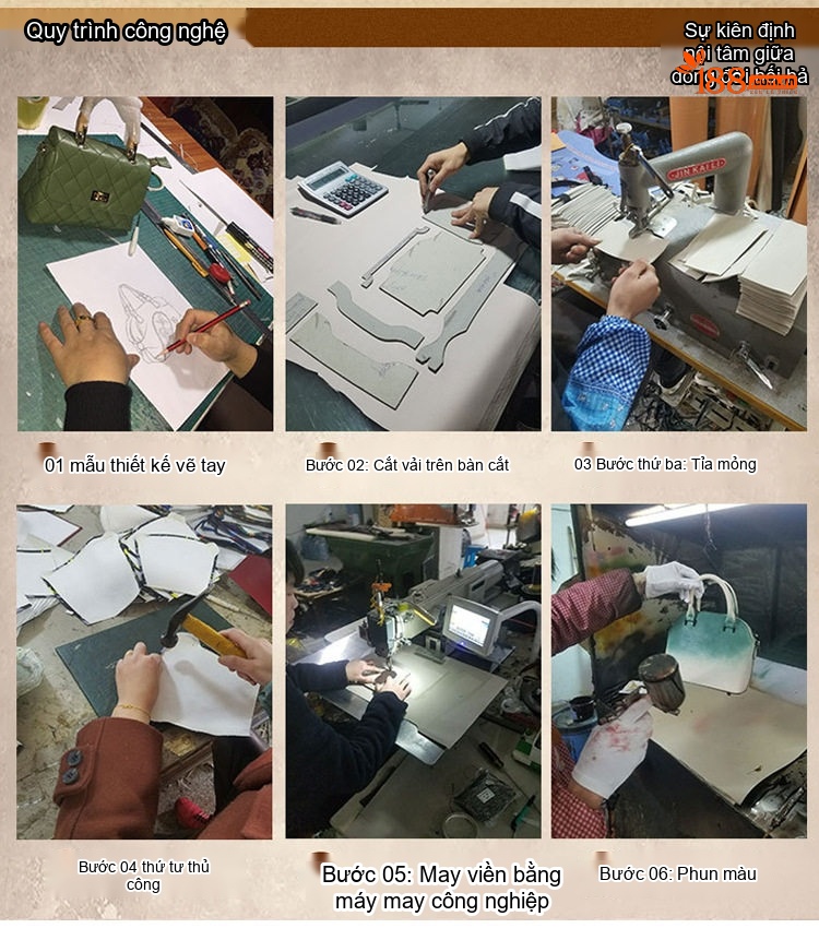 Ví Nữ Da Bò Dập Hoa Văn Cổ Điển Nhiều Ngăn Đựng Thẻ Tiện Lợi Màu Nâu, Đỏ, Vàng chi tiết 11