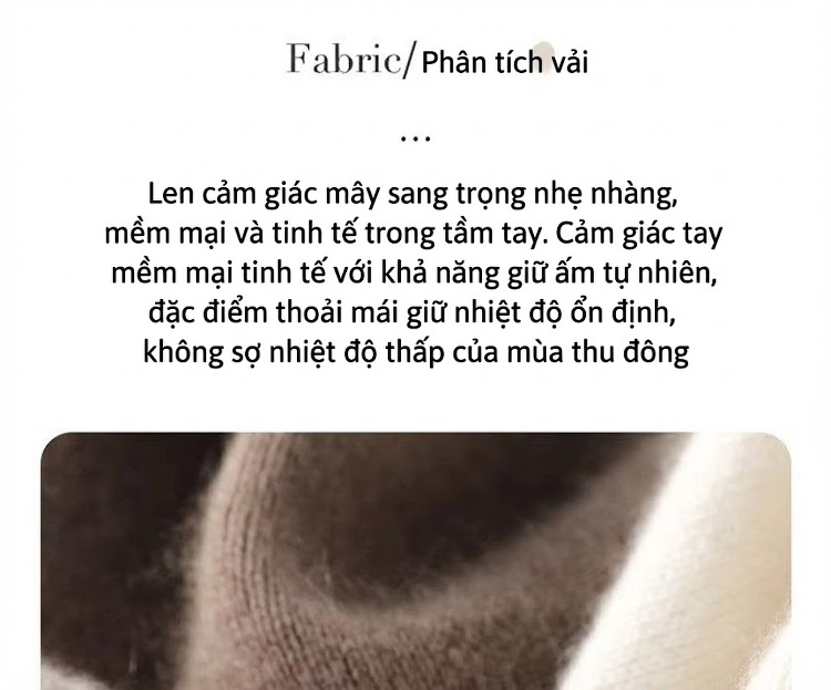 Quần Len Ống Rộng Nữ Dáng Suông Dệt Kim Mềm Mại Màu Trắng, Nâu, Kem, Đen chi tiết 3