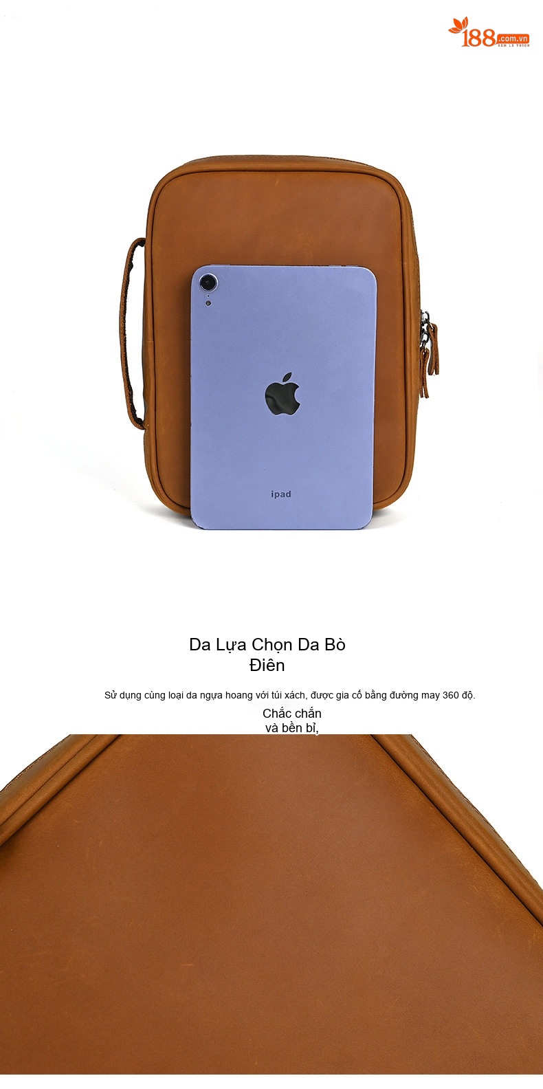 Túi Đựng Sách Da Mờ Vintage Phong Cách Nhật Bản Sức Chứa Lớn Chống Bụi Màu Nâu, Vàng Nâu chi tiết 20