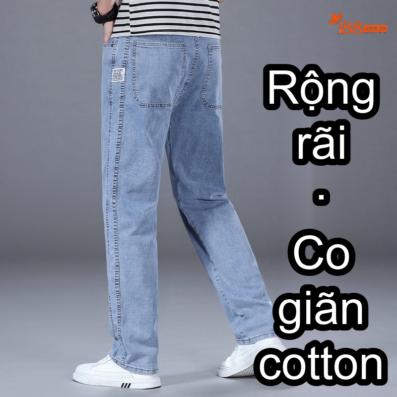 Quần Dài Nam Cotton Dáng Rộng Ống Suông Co Giãn Thoải Mái Màu Be, Đen, Xám, Xanh Navy chi tiết 13