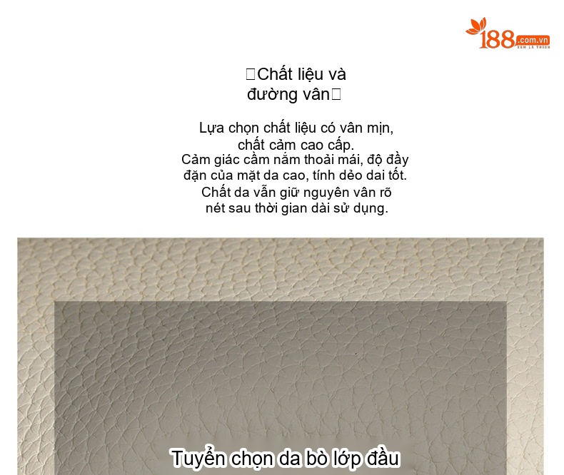 Túi Xách Nữ Da Bò Đeo Vai Dáng Pillow Thanh Lịch Màu Kem, Nâu chi tiết 14