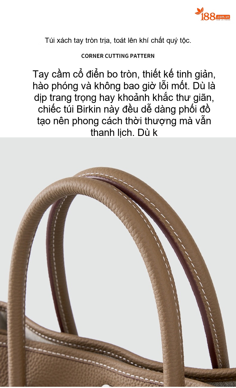 Túi Xách Nữ Da Thật Đeo Vai Túi Tote Túi Lớn Đựng Đồ Túi Xô Màu Nâu, Cam, Đen chi tiết 8