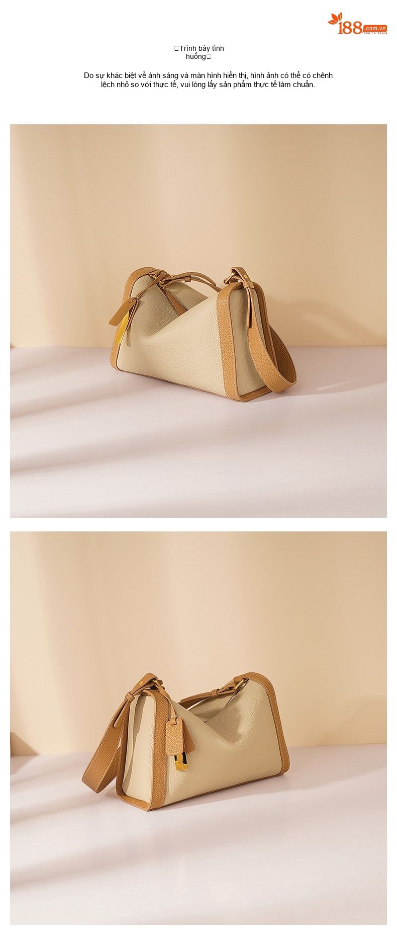 Túi Đeo Vai/Đeo Chéo Nữ Da Bò Cao Cấp Thiết Kế Pillow Bag Màu Trắng Ngà, Xanh Ngọc chi tiết 9