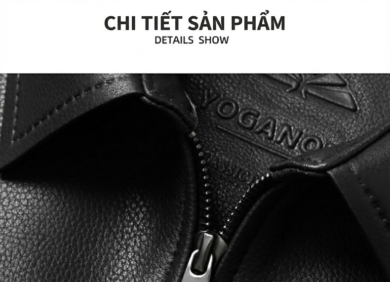 Áo Khoác Da Cổ Bẻ Nam Da Cừu Mỏng Màu Xám, Đen chi tiết 16
