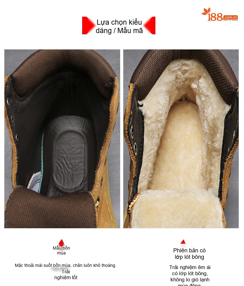 Giày Boot Martin Nam Da Mờ Cao Cổ Tăng Chiều Cao Đế Khoảng 4cm chi tiết 4