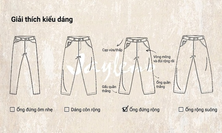 Quần Jean Nam Ống Đứng Rộng Phong Cách Retro Mỹ, Giặt Nano Làm Cũ Màu Xanh chi tiết 5