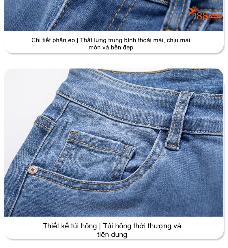 Quần Jean Nam Ống Đứng Co Giãn Thoải Mái Kiểu Dáng Thời Trang Màu Xanh Dương Đậm, Xanh Dương Nhạt chi tiết 31