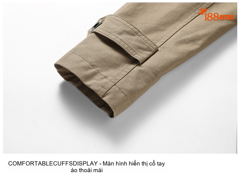Áo Khoác Có Mũ Nam Cotton Dáng Vừa Vặn Màu Be, Đen, Xanh Rêu, Nâu chi tiết 20