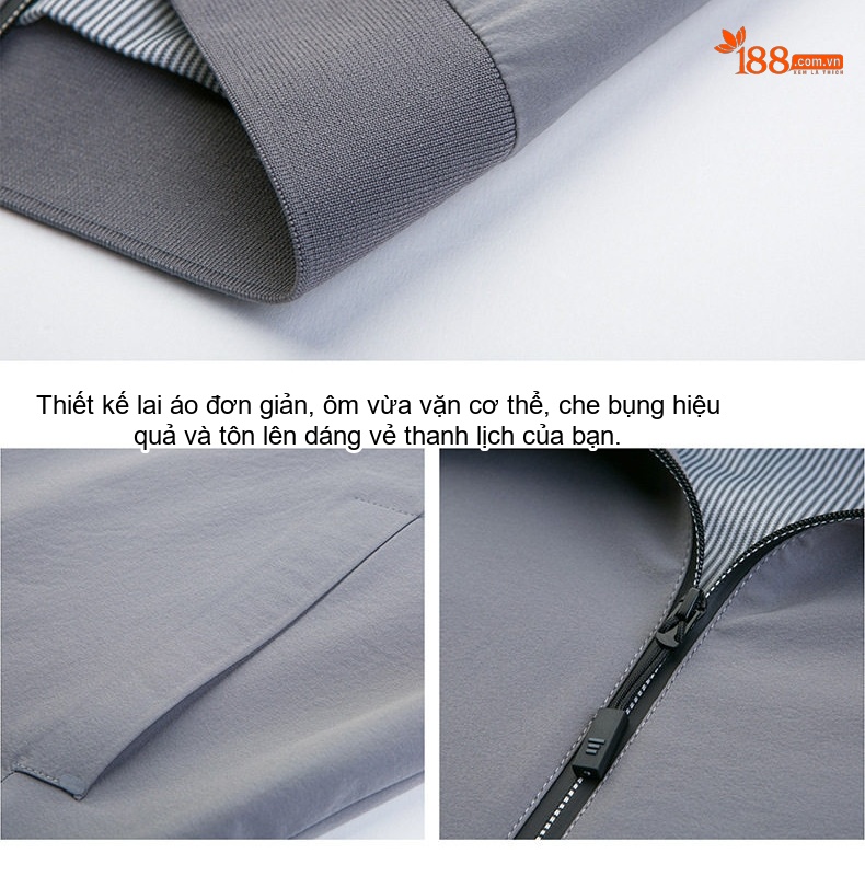 Áo Khoác Nam Cổ Bẻ Dáng Suông Chống Nhăn Màu Đen, Xám, Nâu Kem chi tiết 22