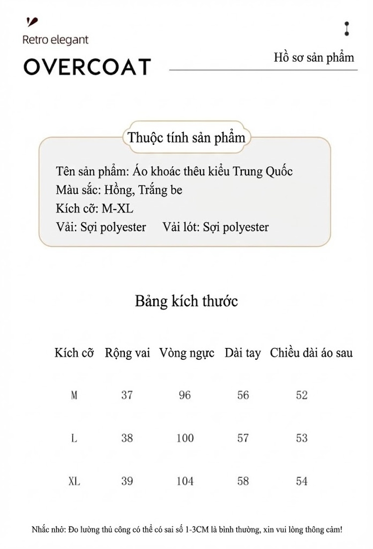 Áo Khoác Nữ Trung Hoa Cách Tân Phong Cách Quốc Dân Vải Satin Kiểu Áo Sườn Xám Thanh Lịch Màu Hồng, Kem chi tiết 1