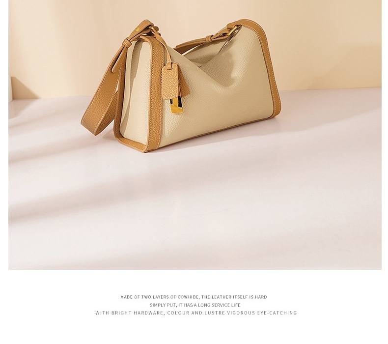 Túi Đeo Vai/Đeo Chéo Nữ Da Bò Cao Cấp Thiết Kế Pillow Bag Màu Trắng Ngà, Xanh Ngọc chi tiết 2