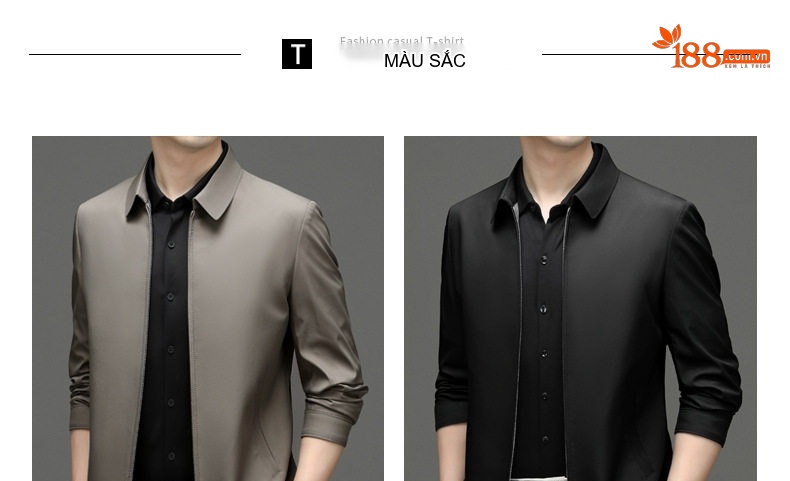 Áo Khoác Bomber Nam Cổ Bẻ Màu Xám, Nâu, Xanh Navy, Đen chi tiết 8