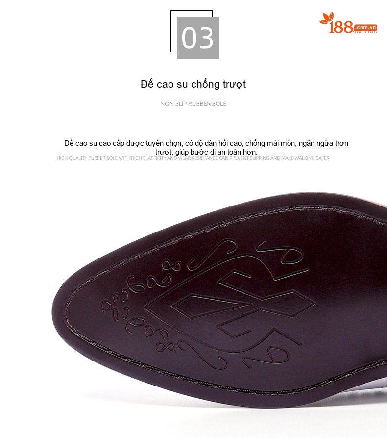 Giày Tây Buộc Dây Nam Da Bóng Brogue Chiều Cao Đế Khoảng 3cm Màu Trắng chi tiết 5