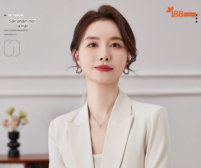 Bộ Vest Công Sở Nữ Tay Lỡ Phong Cách Hàn Quốc Màu Kem, Xanh, Đen chi tiết 1