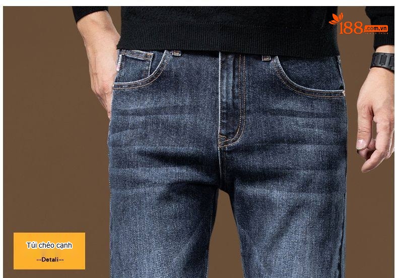 Quần Jean Nam Ống Đứng Co Giãn Thoải Mái Màu Xanh, Đen chi tiết 24