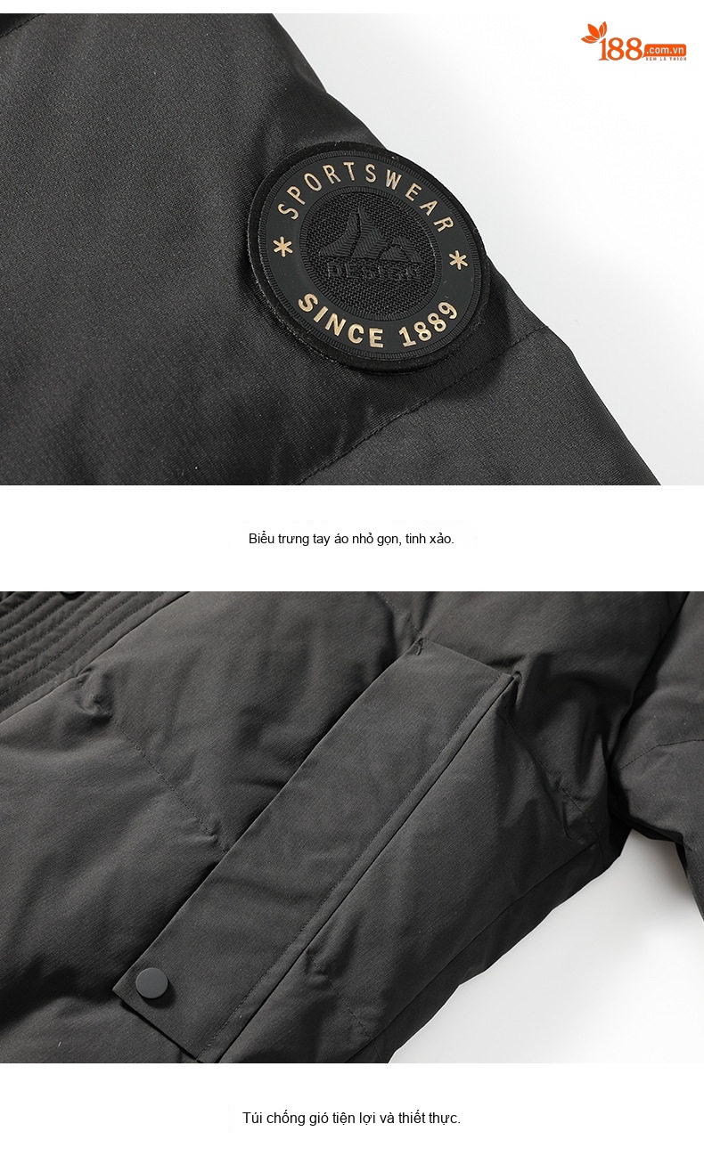 Áo Phao Nam/Nữ 90% Lông Nhung Áo Khoác Parka Dáng Rộng Có Mũ Trùm Đầu Màu Trắng Kem, Đen, Vàng, Nâu chi tiết 22