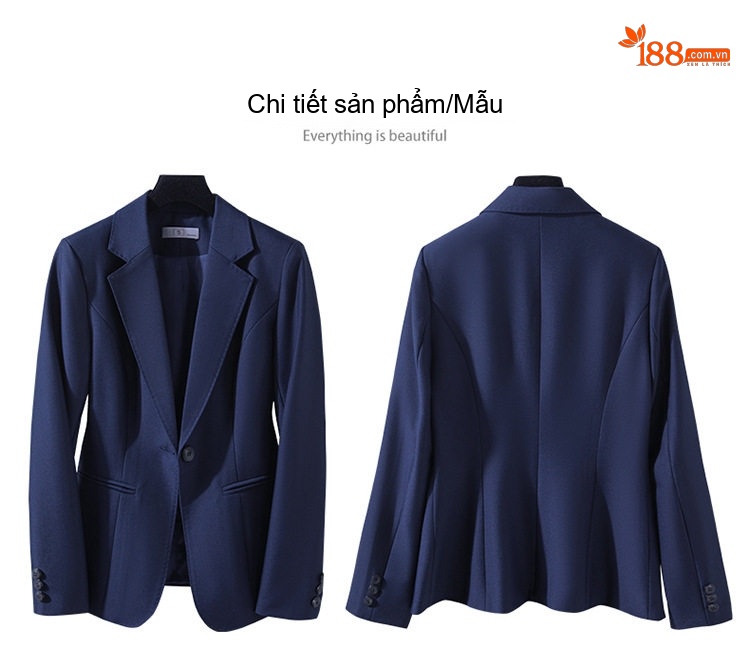 Bộ Vest Công Sở Nữ Dáng Ôm Tay Dài Phong Cách Thời Trang Màu Đen, Xanh Navy, Nâu chi tiết 25
