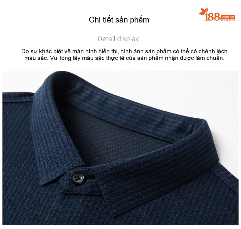 Áo Sơ Mi Nam Dài Tay Dệt Kim Lông Cừu Non Chống Nhăn Màu Đen, Xanh Navy, Đỏ Rượu chi tiết 19