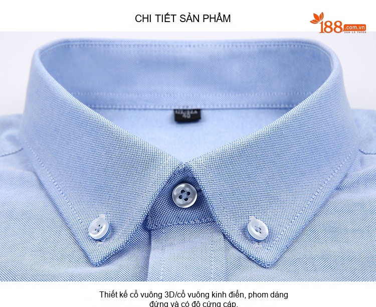 Áo Sơ Mi Tay Dài Nam Cotton Dáng Ôm Vừa Vặn Màu Xanh, Đen, Tím, Trắng... chi tiết 10
